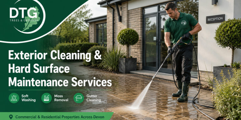 Professional exterior cleaning and hard surface maintenance by Devon Trees & Grounds Ltd.